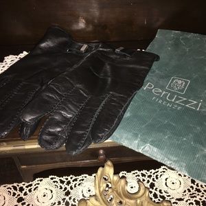 Men's Black Italian Leather Driving Gloves